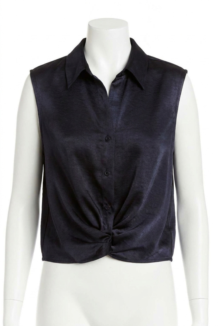 NEW DREW natalie satin top in navy